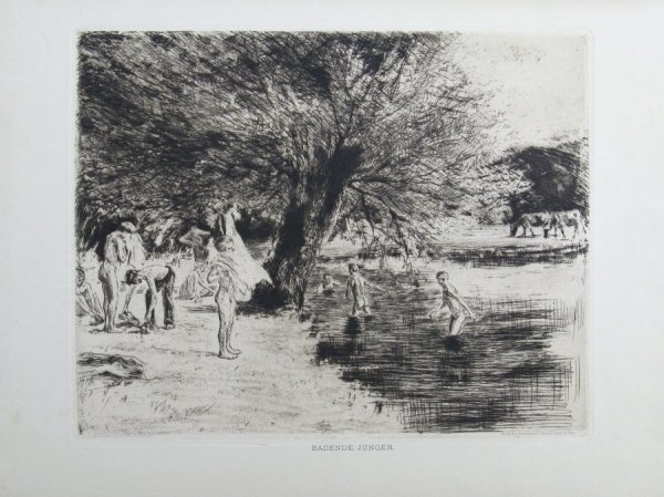 Badende Jungen by Max Liebermann