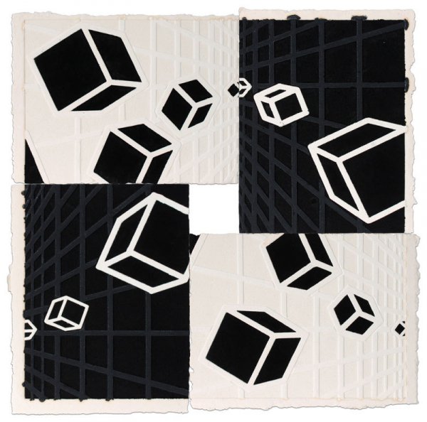 Genetic Space, Black And White #2 by Mel Bochner