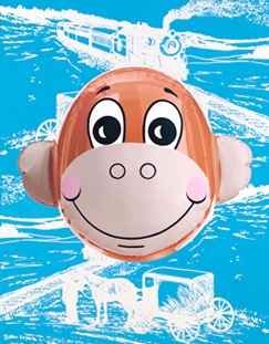 Monkey Train (blue) by Jeff Koons