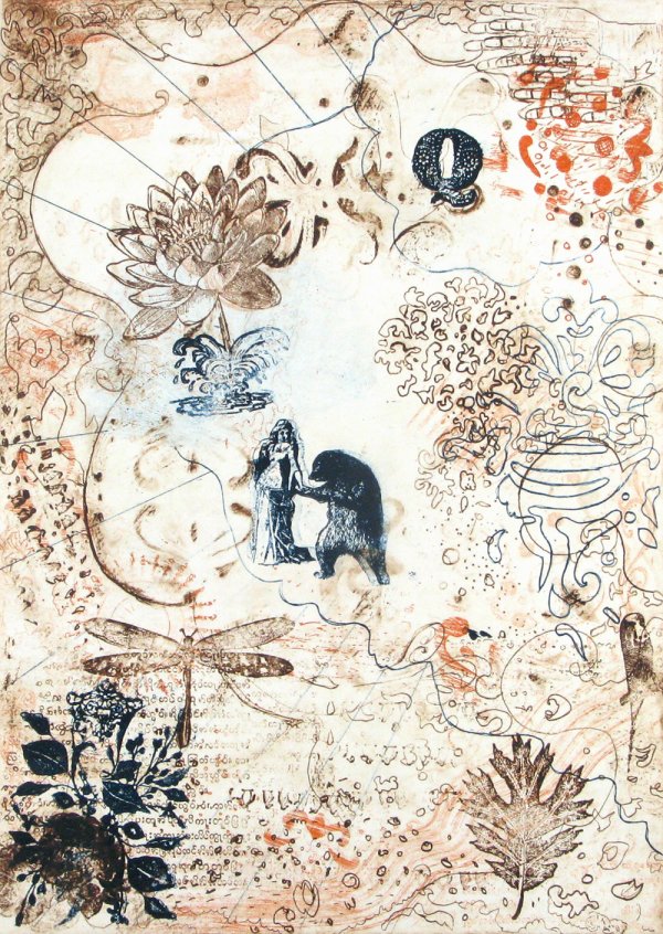 Notes From The Edge Of The World Intaglio 1 by Ken Buhler