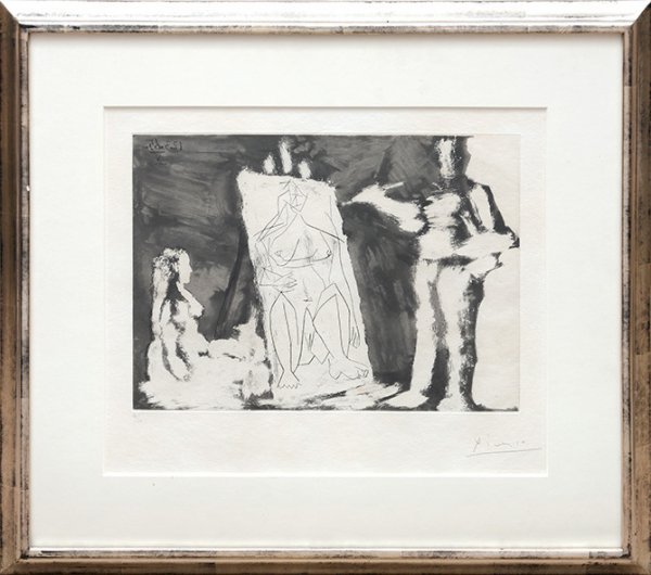 Peintre Et Sa Toile, Avec Un Modèle. by Pablo Picasso