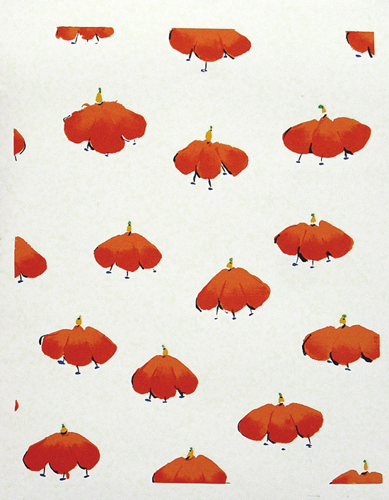 Red Wall Flowers by Donald Sultan