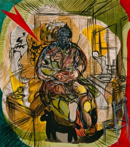 Interior With Dog by Sandro Chia