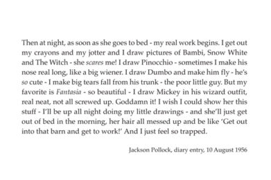 Snap_ Dear Diary (jackson Pollock, 10th August 1956) by Scott King at Paul Stolper Gallery
