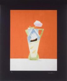 Still-life On Vermillion by Craigie Aitchison at Pomegranate Fine Art