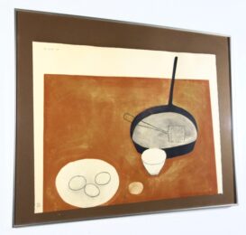 Still Life With Frying Pan And Eggs by William Scott at pgr fine art