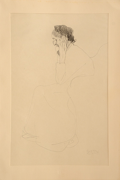 Studie Einer Alten Frau. Study Of An Old Woman. by Gustav Klimt