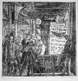 Tattoo-shave-haircut by Reginald Marsh at Harris Schrank Fine Prints