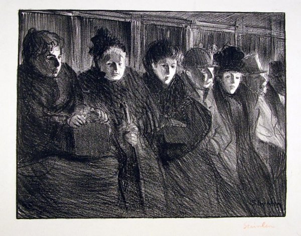 Interior Of Tramway by Theophile-Alexandre Steinlen