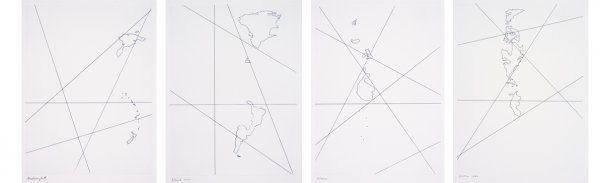 Time Islands: Seven Am; Nine Am; Noon; Midnight by Marie Jager at Lower East Side Printshop