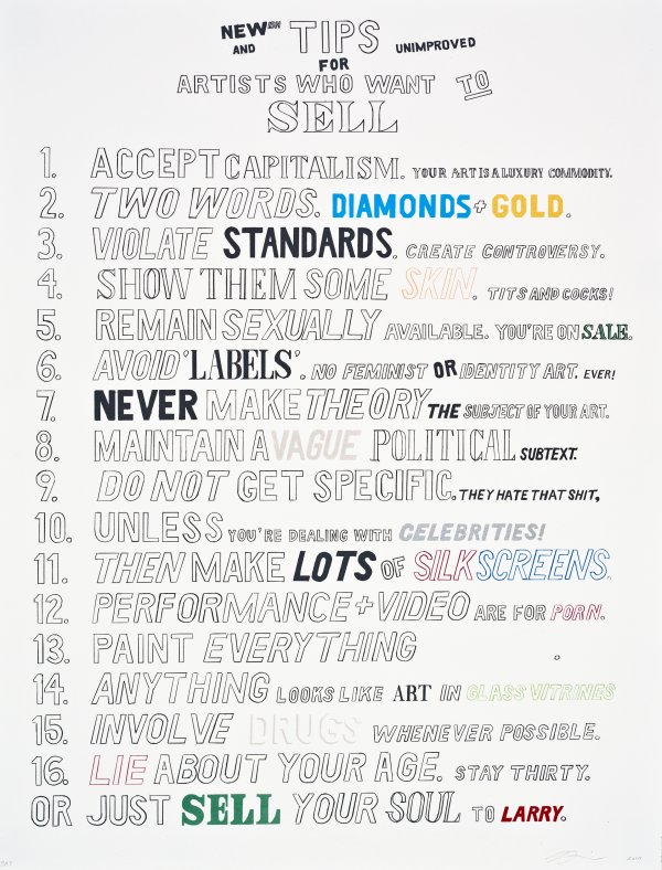 Tips For Artists Who Want To Sell (new And Unimproved) by William Powhida