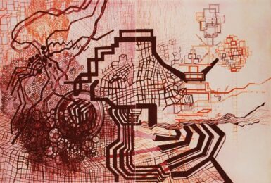Untitled #3 (red, Orange) by Diana Cooper at Oehme Graphics