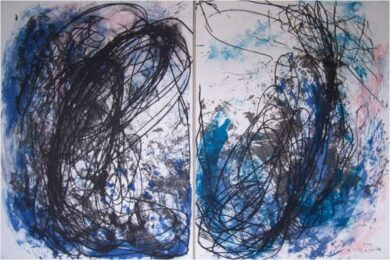 Untitled, Diptych by Ian McKeever at Pomegranate Fine Art