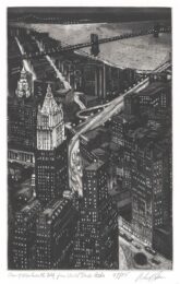 View Of Woolworth Building From World Trade Center by Richard Haas at ebo Gallery