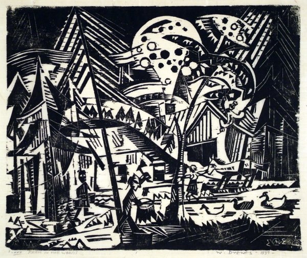 Farm In The Woods by Werner Drewes