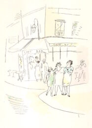 3 Petites Filles Dans La Rue. Dessins En Couleurs De Pascin by Jules Pascin at Sylvan Cole Gallery