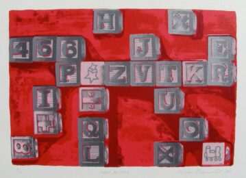 Abc Blocks (red) by Rica Bando at ebo Gallery