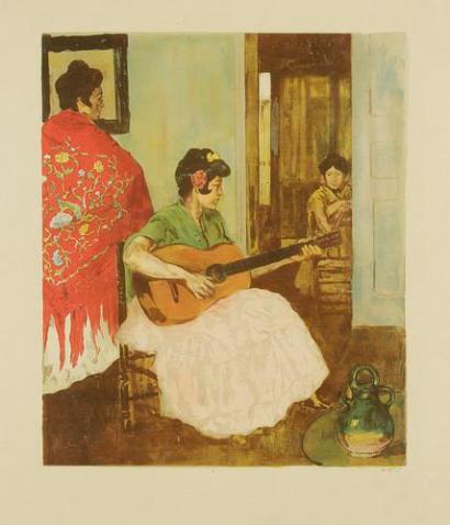 La Guitariste / La Guitarera by Alexandre Lunois