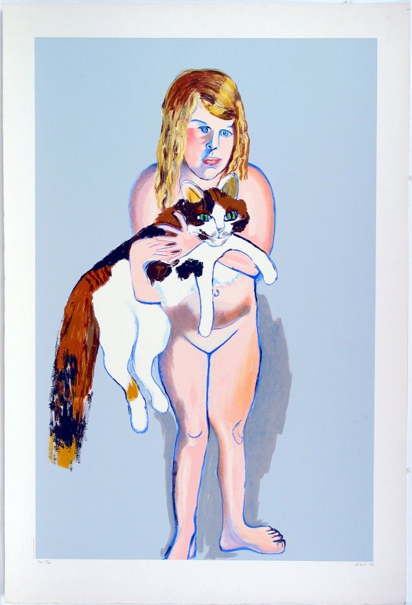 Victoria And The Cat by Alice Neel