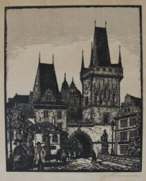 Alt-prag Die Kleinseitner Bruckturme by Carl Thiemann at William Chambers Art