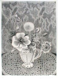 Anémonés Et Fleurs De Champs Dans Un Verre A… by Kiyoshi Hasegawa at Sylvan Cole Gallery