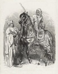 Arabe Montant En Selle / Cavalier Arabe Partant Pour La Guerre by Théodore Chassériau at Sylvan Cole Gallery