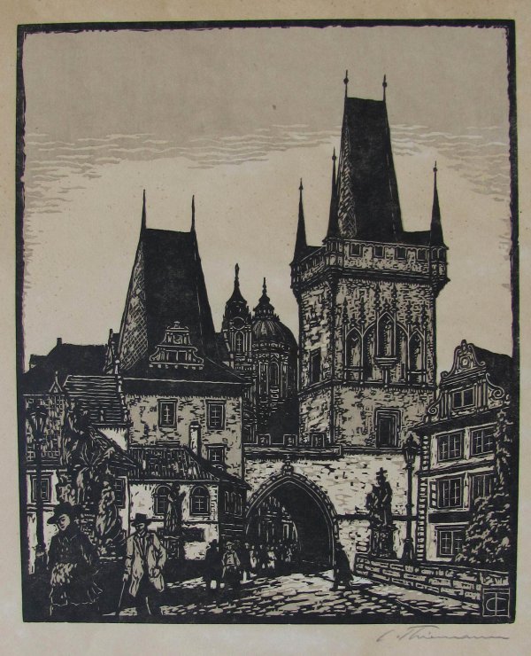Alt-prag Die Kleinseitner Bruckturme by Carl Thiemann