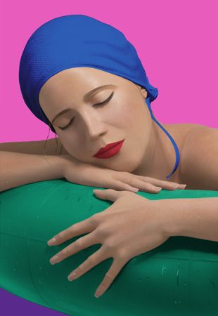 Serena With Blue Cap by Carole Feuerman