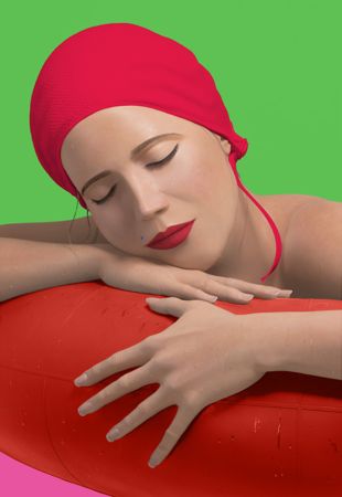 Serena With Red Cap by Carole Feuerman