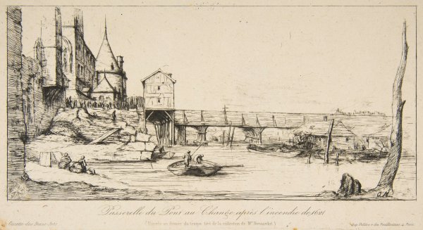 Passerelle Du Pont-au-change, Paris, Après L’incendie De 1621 by Charles Meryon