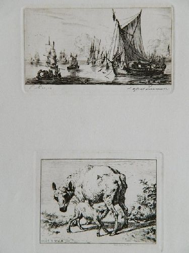 Pêcheurs De La Mer Du Sud & La Brebis Et Les Deux Agneaux by Charles Meryon