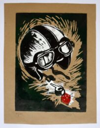 Crash Helmet (green And Black) by Paul Simonon at ICA