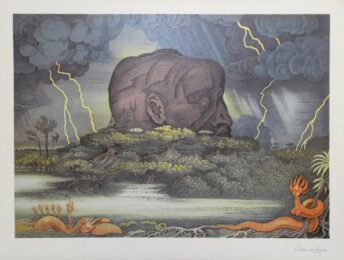 Der Fels Von Sigiriya Bei Nacht / The Rock Of Sigiriya At Night by Fabius von Gugel at Sylvan Cole Gallery