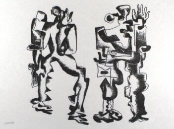 Deux Figures by Ossip Zadkine at Sylvan Cole Gallery