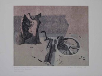 Fahrrad Im Schnee (der Sphinx Im Belvedere) by Karl Rössing at Sylvan Cole Gallery