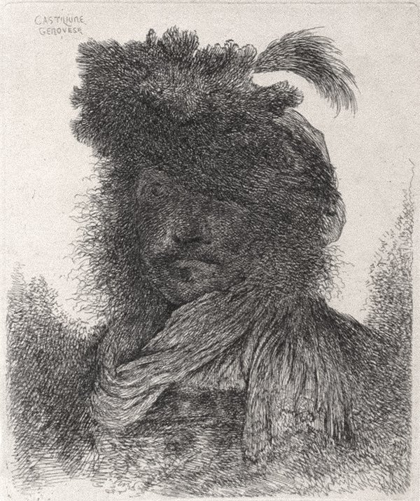 Bearded Man With Shadowed Face by Giovanni Benedetto Castiglione