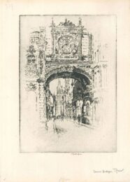 Grosse Horloge, Rouen by Joseph Pennell at Sylvan Cole Gallery