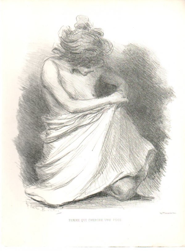 Femme Qui Cherche Une Puce / Woman Looking For A Flea by Henry Boutet