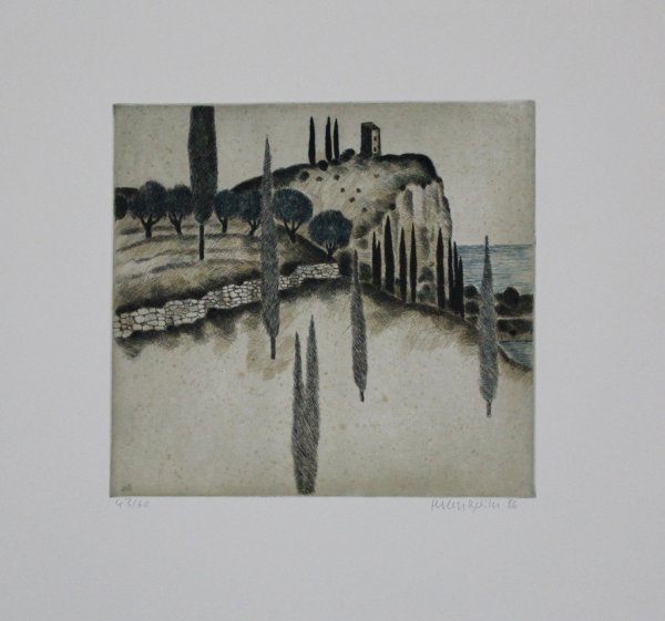 Landschaft Mit Zypressen / Landscape With Cypresses by Herbert Breiter