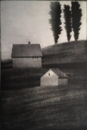 Hillside W Three Trees by Robert Kipniss at ebo Gallery