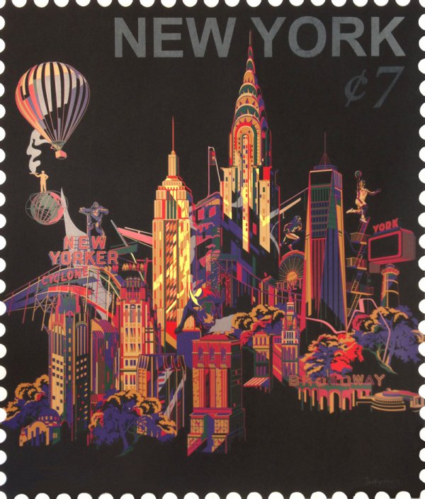 Ny Cityscape Stamp by Jacky Tsai