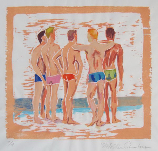 5 Men On The Beach by McWillie Chambers