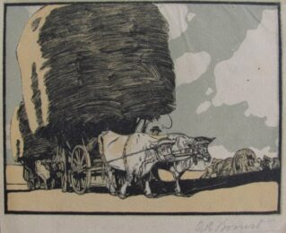 Oxen With Hay Wagon by Otto Richard Bossert at William Chambers Art