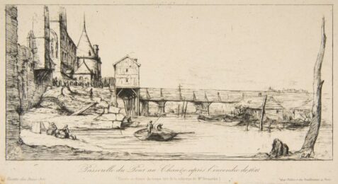 Passerelle Du Pont-au-change, Paris, Après L’incendie De 1621 by Charles Meryon at Sylvan Cole Gallery