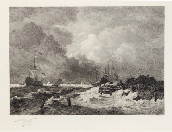 La Tempête (the Storm) [with] Brisants, Granville by Paul Huet