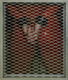 Red Rubber Suit With Handcuffs by Dan Witz at Addicted Art Gallery