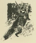 Renard Chassant / Fox Hunting (i.e., The Fox Is Doing The Hunting) by Roger Reboussin at Sylvan Cole Gallery
