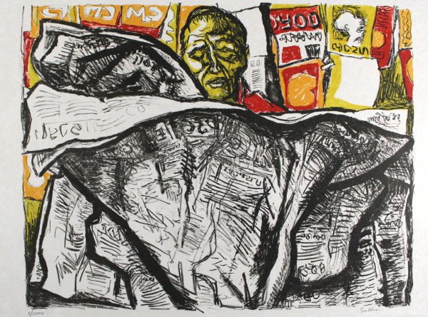 Uomo Con Giornale / Man With Newspaper by Renato Guttuso