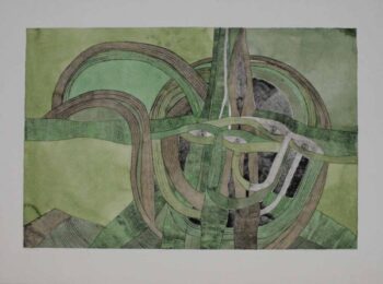 Runde Masken, Kral by Christa Pyroth at Sylvan Cole Gallery