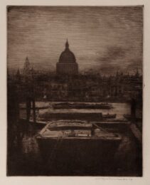 St. Pauls At Night With Barges In The Foreground by Mortimer Luddington Menpes at Editions Graphiques Ltd